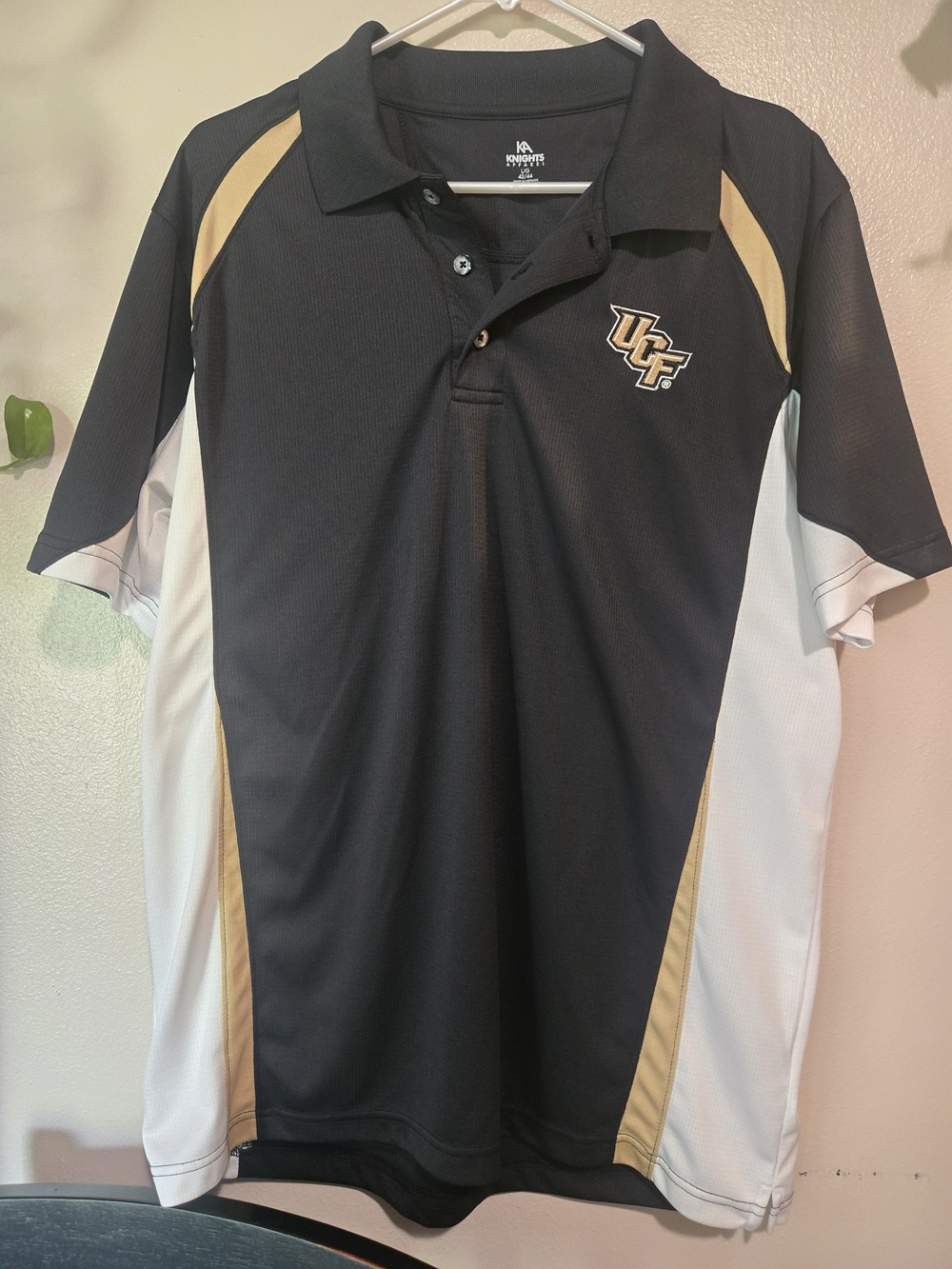 Knights Apparel Black, Gold & White UCF Polo